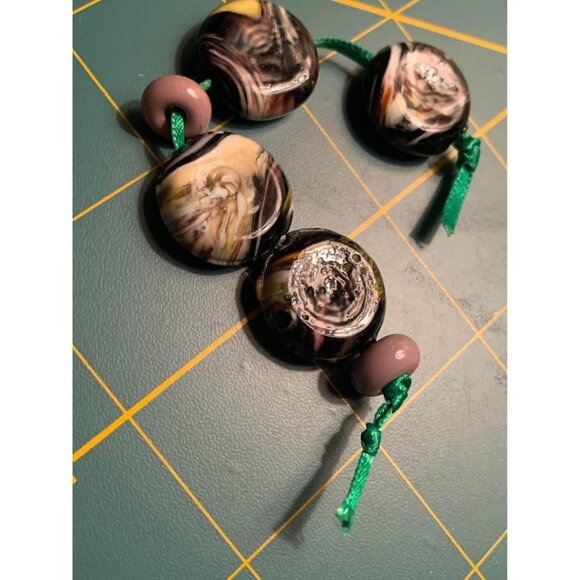 Handmade purple black Glass Lampwork Beads - New - Picture 2 of 3